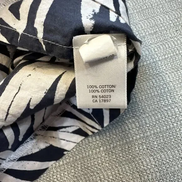 Banana Republic Hawaiian Dress Medium Cover‎ Up Navy Blue Resort Vacation Cruise - Picture 6 of 10